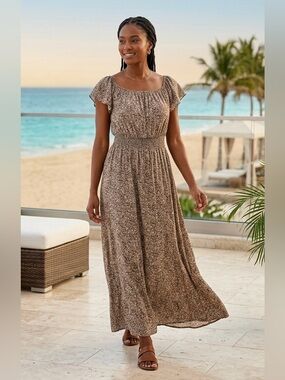 Old Navy Bohemian Cottagecore Maxi Dress XL Country Milkmaid Peasant Festival